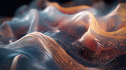 Poster - Scientific abstraction with futuristic textured tissue waves. Tech background with close-up wave bio texture.