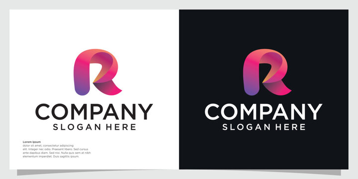 R creative red gradient alphabet letter Abstract R Letter logo design inspiration