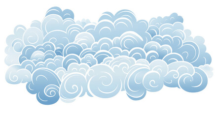 Canvas Print - white clouds 3d wave, cloudscape, cloud sky, blue sea wave design