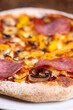 closeup of a pizza