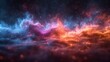  a radiant blue-red nebula cloud