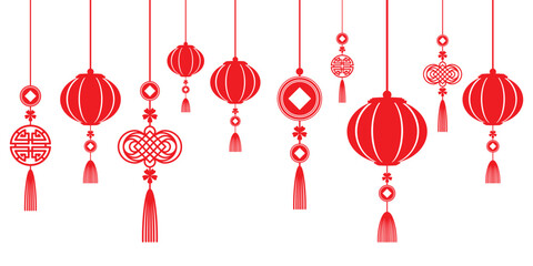 Wall Mural - chinese new year vector with transparent background, vector illustration
