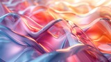 Fototapeta Panele - Abstract glass plastic multicolored wavy background with some smooth lines in it