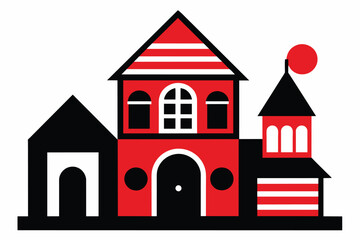 Wall Mural - kindergarten-minimalism-icon-red-and-black-small-vect.eps