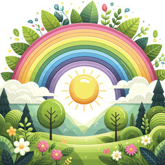 Wall Mural -  rainbow art vector illustrator 