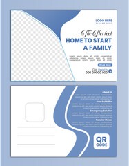 Home For Sale Postcard. Real Estate Postcard Design Template