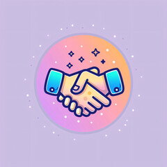 flat icon illustrating a handshake between two hands