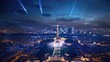 Amidst the Parisian night, of the 2024 Summer Olympic Games. Invest in the city's nocturnal spectacle, celebrating athleticism under the stars!