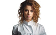© FMSTUDIO - A captivating woman in a white shirt strikes a graceful pose for a portrait