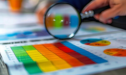 Poster - Focused Analysis of Business Data with Color-Coded Bar Graphs, Demonstrating Sales Performance on an Analytical Report