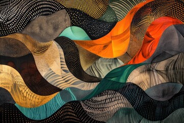 Fototapete - Dynamic abstract patterns creating visual interest, Engaging abstract patterns that dynamically capture visual interest.