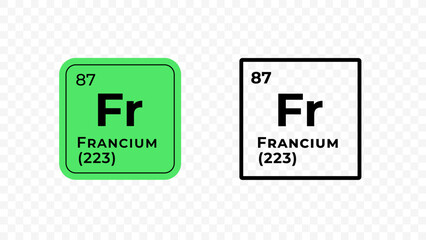 Wall Mural - Francium, chemical element of the periodic table vector design