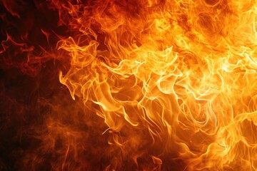 Leinwandbilder - Fiery background with intense flames creating a powerful visual impact, An electrifying backdrop engulfed in intense flames