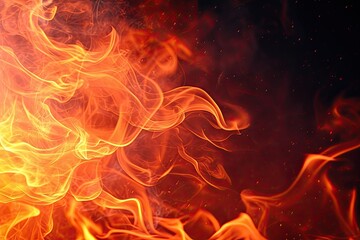 Leinwandbilder - Fiery background with intense flames creating a powerful visual impact, An electrifying backdrop engulfed in intense flames
