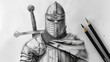 Crusader Chronicles: An Artistic Tribute to Medieval Valor. Generative AI