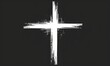 © SKIMP Art - A white cross is drawn on the black background, simple and minimalistic design Generative AI