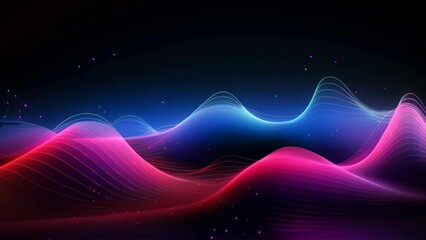 Poster - abstract background with dynamic waves, vector illustration, , Abstract digital background featuring flowing waves and data points, AI Generated