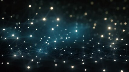 Poster - Abstract digital background with connecting dots and lines. Network connection structure. 3d rendering, Abstract digital background with binary code flowing through a network, AI Generated