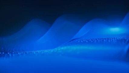 Poster - 3D illustration of abstract digital wave with particles and bokeh lights, Abstract digital technology wallpaper with flowing binary waves and data points, AI Generated