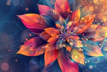 Vibrant Abstract Flower Design With Colorful Petals And Shapes