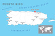 Puerto Rico Political Map with capital San Juan, United States territory in the northeastern Caribbean, with important cities