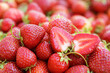 fresh ripe strawberries as background