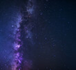 Picture of a vertical nebula, dark and light hues of purple and violet, surrounded by stars - Squared 1:1