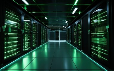 Server room interior in datacenter