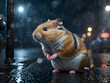 Einsamer Hamster alleine auf der Straße