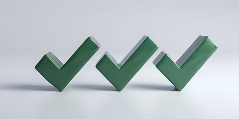 Poster - Three green check mark in 3D