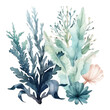 watercolor sea plants