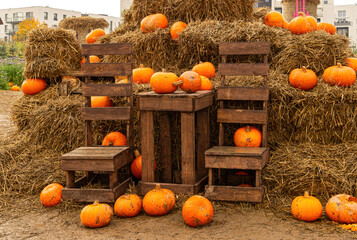 Wall Mural - pile of pumpkins	
