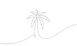 © @ artcofam - one line palm tree illustration drawing. abstract minimal line art design