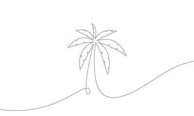 one line palm tree illustration drawing. abstract minimal line art design