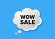 © blankstock - Wow Sale tag. Comic speech bubble 3d icon. Special offer price sign. Advertising Discounts symbol. Wow sale chat offer. Speech bubble comic banner. Discount balloon. Vector