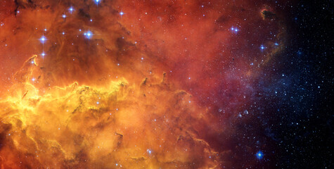 Wall Mural - space scene with stars in the galaxy. panorama. universe filled with stars, nebula and galaxy,. elem