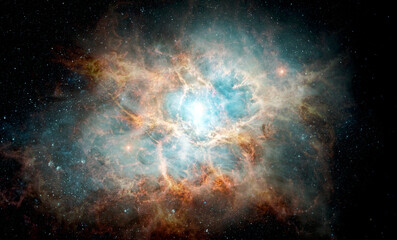 Wall Mural - space scene with stars in the galaxy. panorama. universe filled with stars, nebula and galaxy,. elem