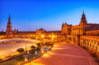 Plaza de Espana in Seville at Dusk, Andalusia
