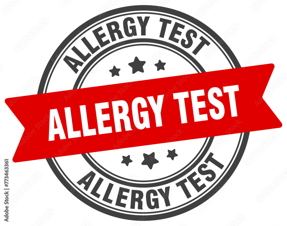 allergy test stamp. allergy test label on transparent background. round ...