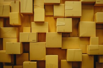 Aufkleber - A bunch of boxes stacked on top of each other. Suitable for logistics and storage concepts.