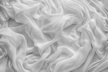Poster - Close-up black and white photo of a white fabric. Ideal for backgrounds or textures