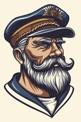 Poster - A man with a beard wearing a hat, suitable for various concepts and projects