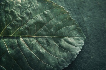 Aufkleber - Detailed view of a leaf on a table. Suitable for nature and environmental themes