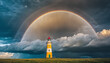 rainbow over the lighthouse
