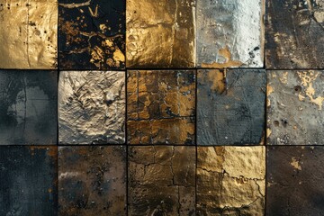 Poster - Close up of a metal surface with vibrant colors. Ideal for industrial or abstract backgrounds