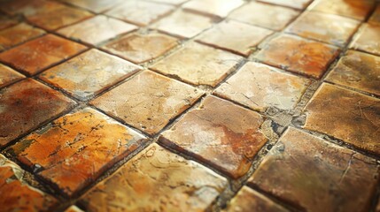 Poster - Detailed shot of a tiled floor, suitable for interior design concepts