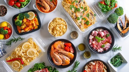 Poster - A table topped with a diverse selection of food, perfect for food and cooking concepts