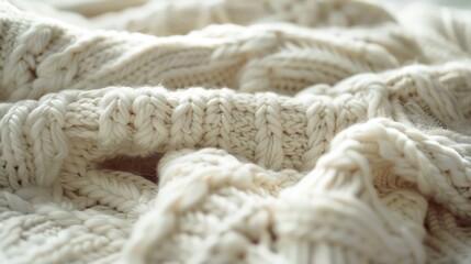 Poster - Close up of a knitted blanket on a bed, perfect for cozy home decor projects