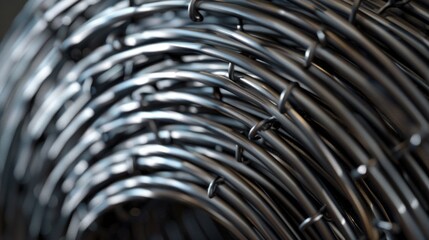 Poster - Detailed view of metallic wires, suitable for industrial concepts