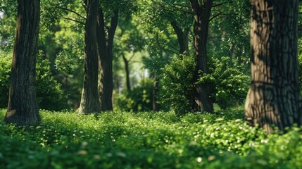 Aufkleber - A scenic view of a dense forest. Suitable for nature backgrounds